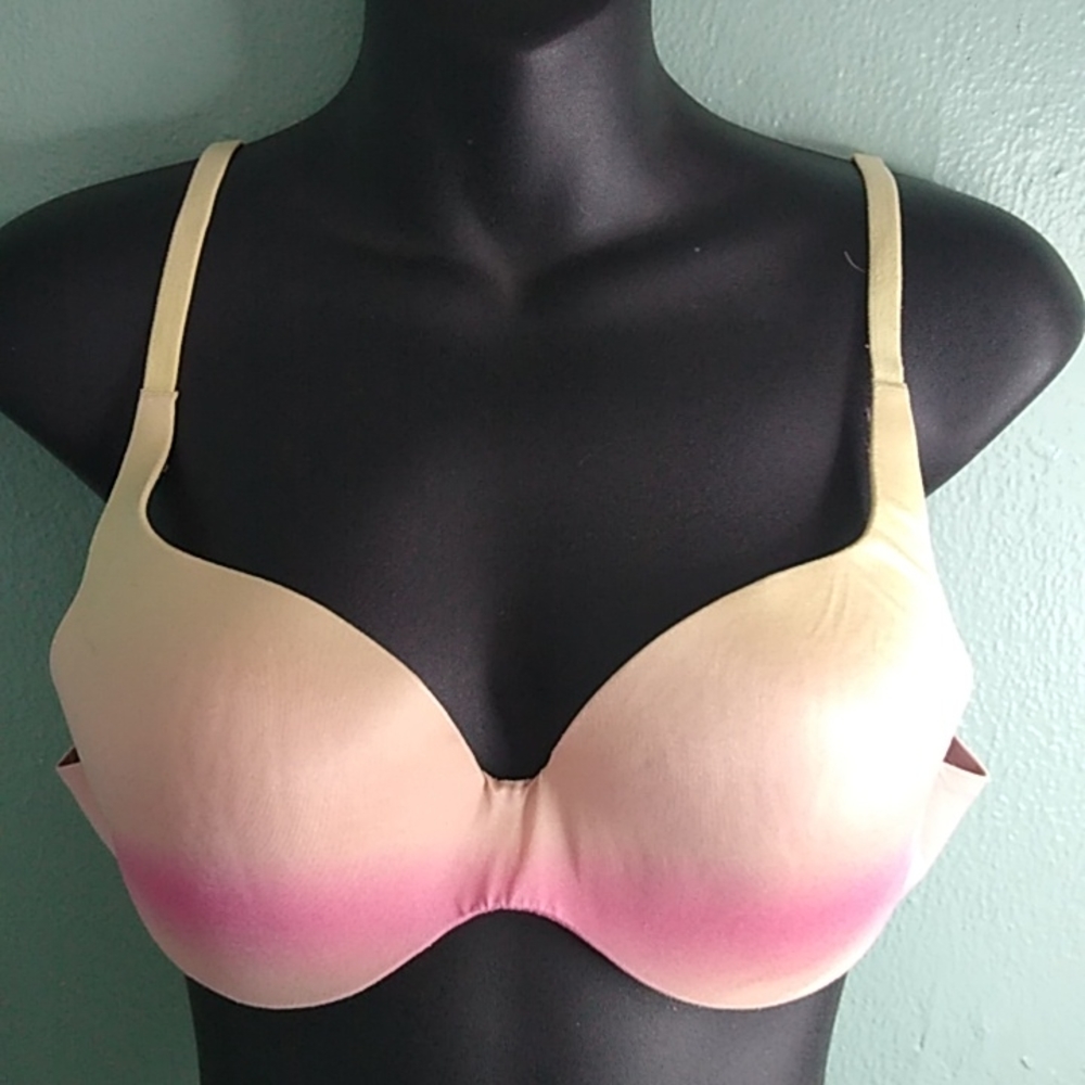 #235 Pink Yellow 36B Lined Perfect Coverage Bra some wear - Picture 1 of 8